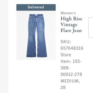 Abercrombie and Fitch Flare Jean - High Rise 90s Straight Jean - Light Blue